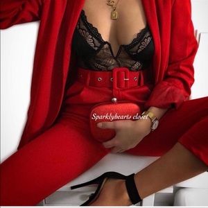 ZARA HIGH WAISTED BELTED PANTS